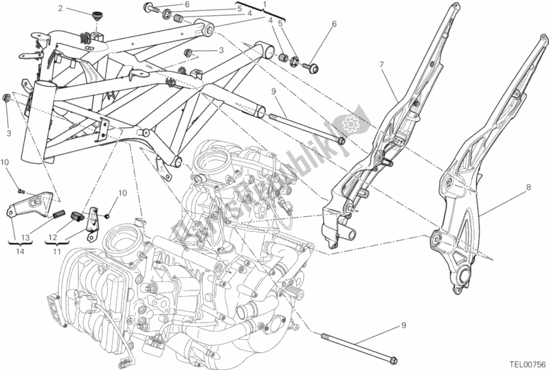 Todas las partes para Marco de Ducati Diavel Carbon 1200 2012